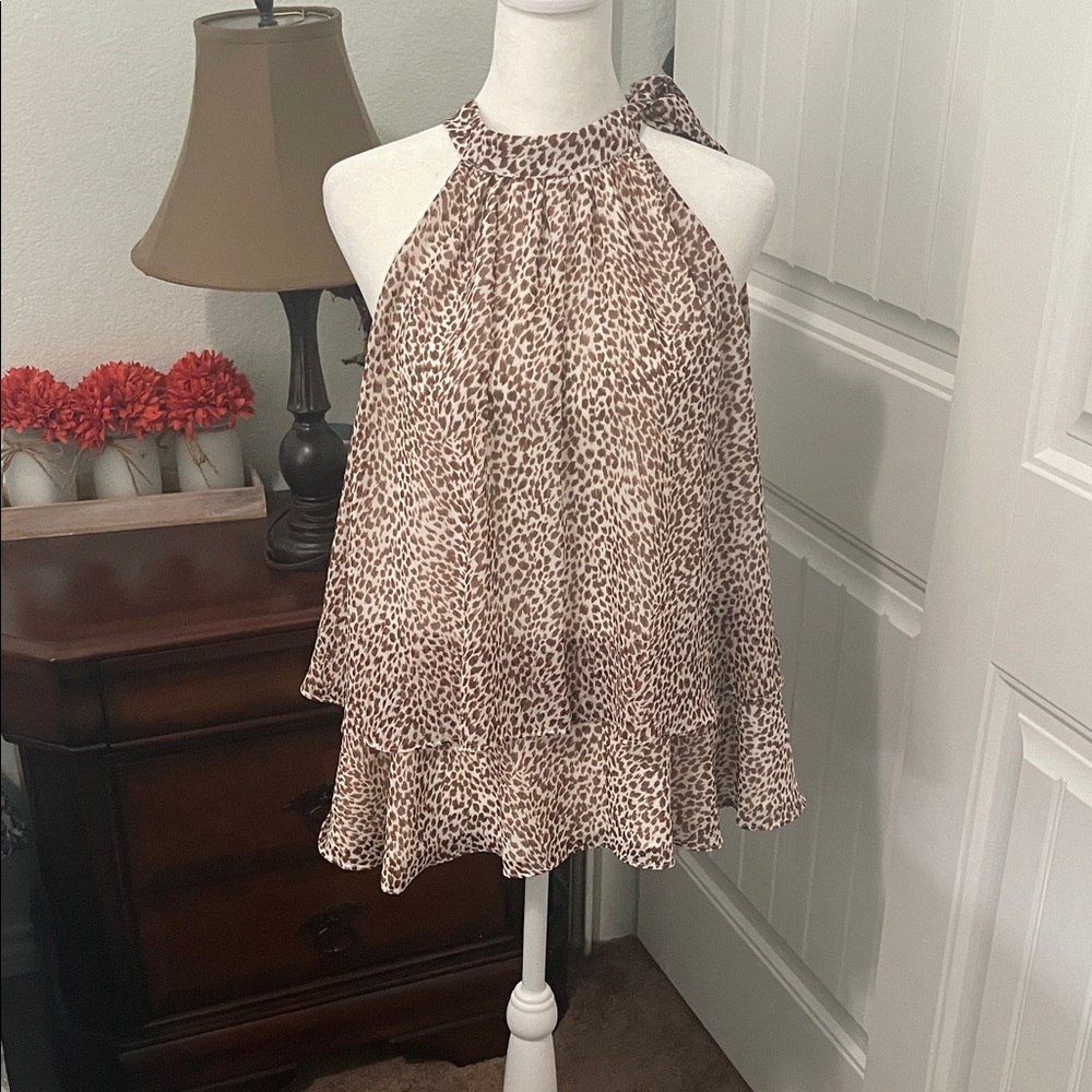 Express Leopard Patterned Halter top